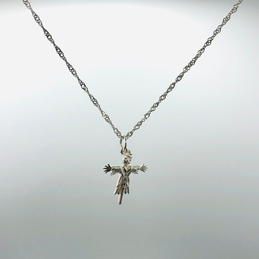 GNOCE Scarecrow Voodoo Doll Charm – Sterling Silver Gold Plated Pendant For Bracelet Or Necklace