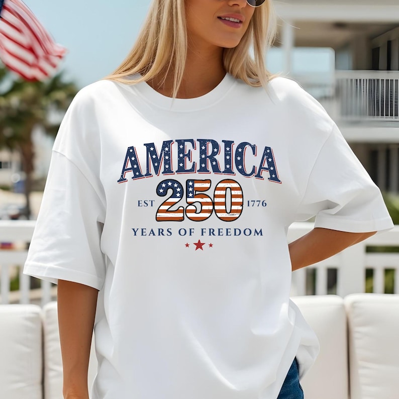 America 250 Years Shirt, 4th Of July 2026 Shirt, Patriotic USA 1776 Tee, Vintage American Flag Shirt, Comfort Colors® Tee image 1