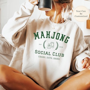 Mahjong Sweatshirt, Mahjong Lover Gift, Mahjong Social Club Sweatshirt, Mahjong Group Sweatshirt, Mahjong Club Shirt, Mahjong Night Shirt Sand