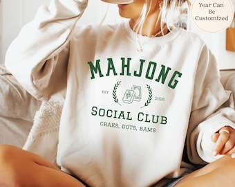 Mahjong Sweatshirt, Mahjong Lover Gift, Mahjong Social Club Sweatshirt, Mahjong Group Sweatshirt, Mahjong Club Shirt, Mahjong Night Shirt