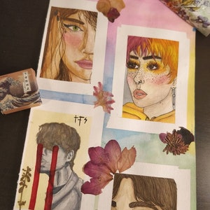 Flower portrait watercolors