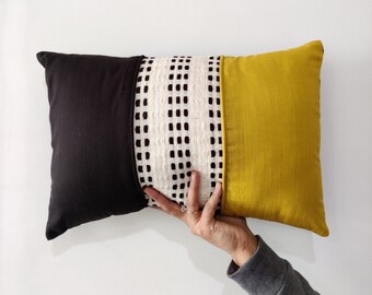 rectangle mustard cushion