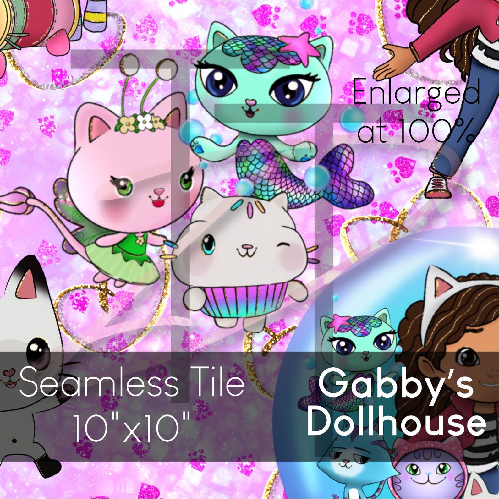 Gabby's Dollhouse Seamless Tile Etsy New Zealand
