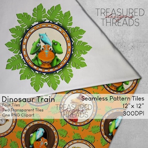 Seamless Pattern Tile - Dinosaur Train