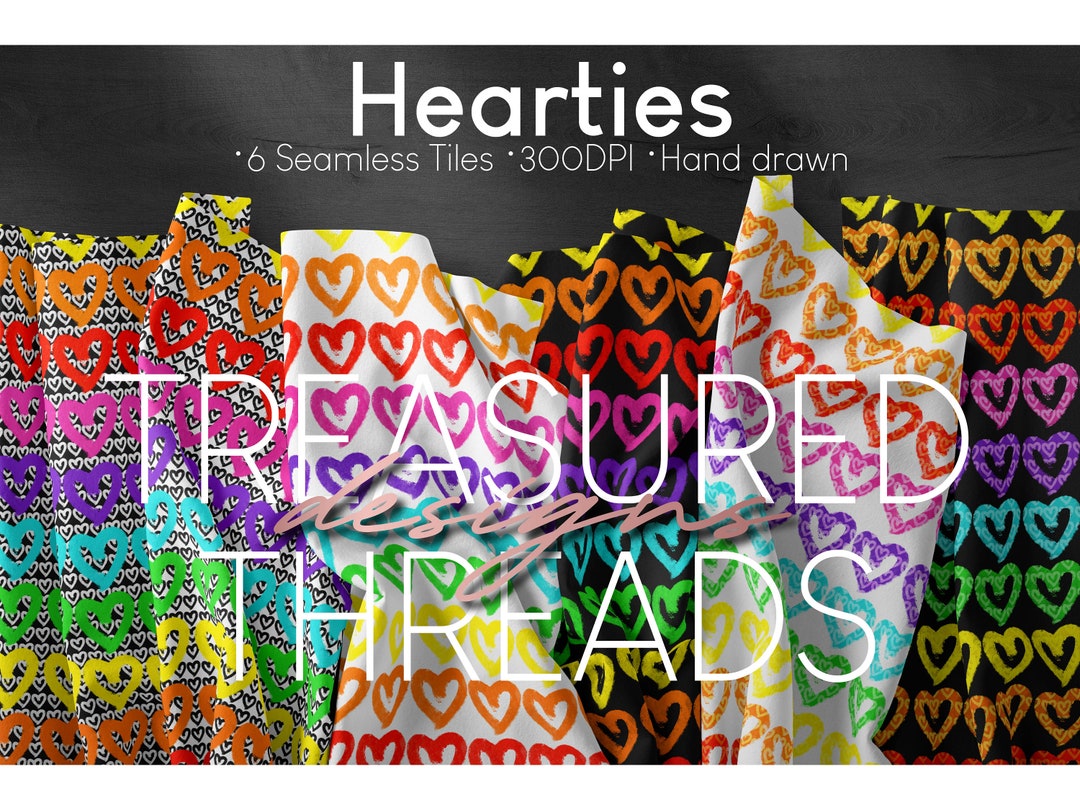 Tileable Heart Pattern Hand Drawn Hearts Seamless Pattern Tile - Etsy