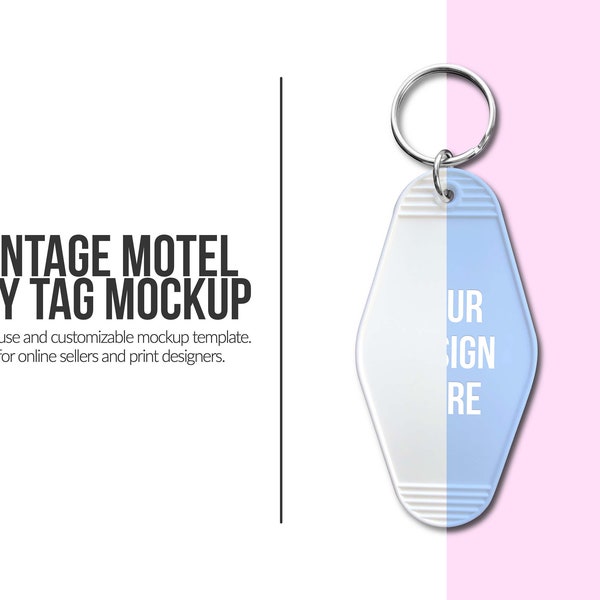 Vintage Hotel Key Tag Mockup Photoshop File - High Quality PSD Retro Hotel Keychain Template for Custom Designs and Personalized Gifts