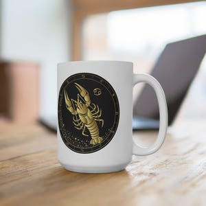 Astrological Cancer Zodiac Mug, 15oz Horoscope Coffee Cup, Astrology Gift, Star Sign Drinkware, Unique Birthday Present