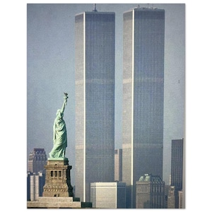 Statue Of Liberty Twin Towers Poster