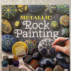 Metallic Rock Painting Kit: DIY Arts & Crafts with 4 Rocks