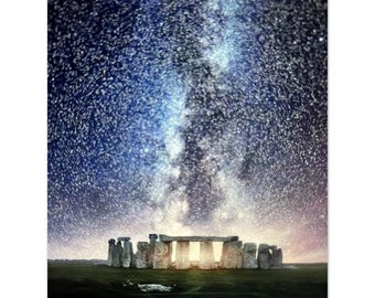 Stonehenge Milky Way Poster: Night Sky Art Print