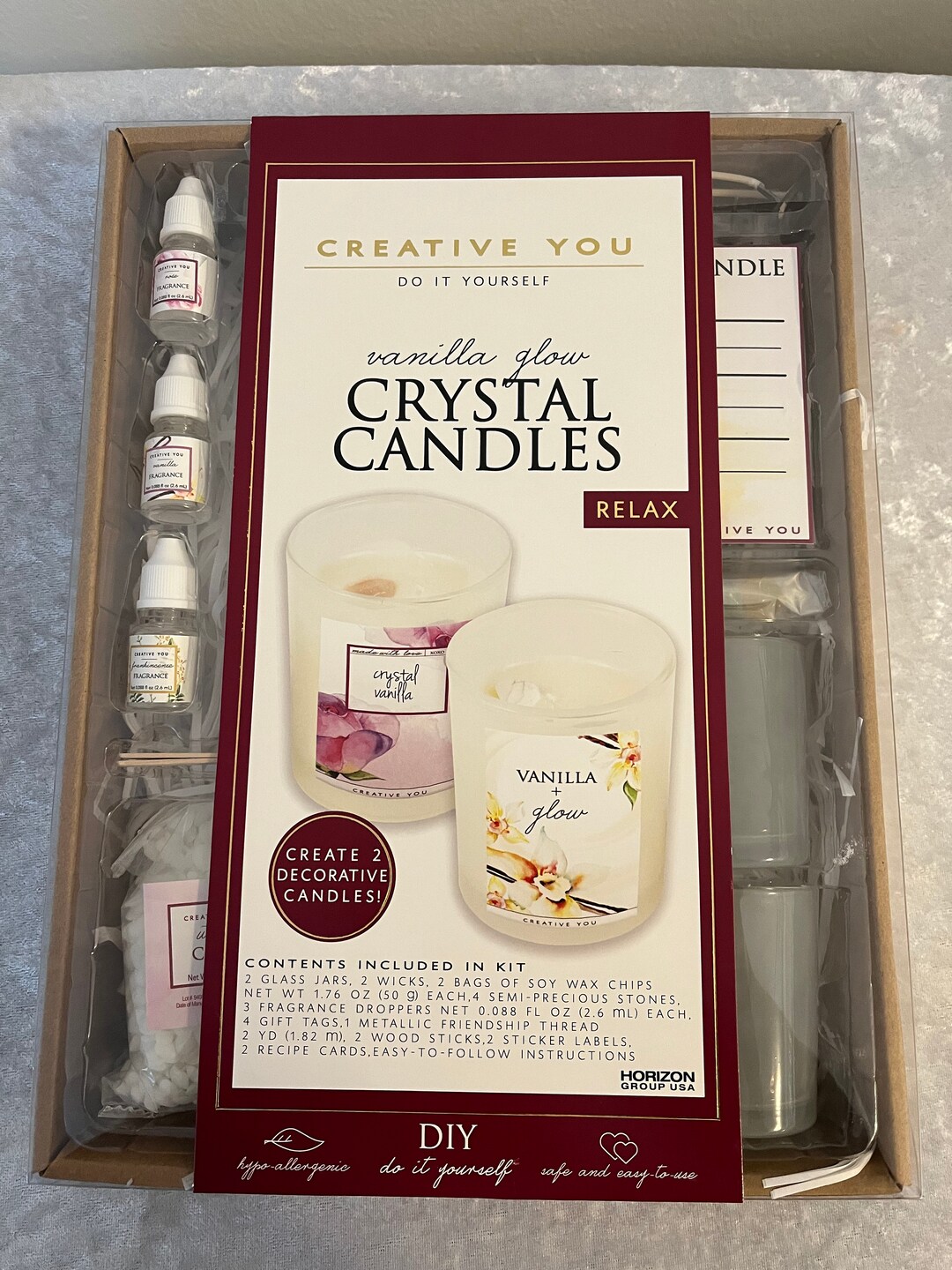 DIY Crystal Candle Kit Vanilla Glow, Candle Making Kit, Craft Kit