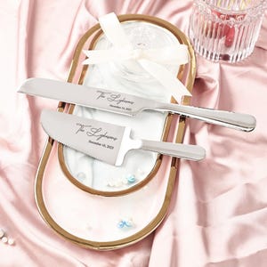 Personalized Wedding Cake Set, Wedding Cake Cutting Set, Cake Cutting Set, Engraved Cutter Server, Anniversary Housewarming Keepsake for Her