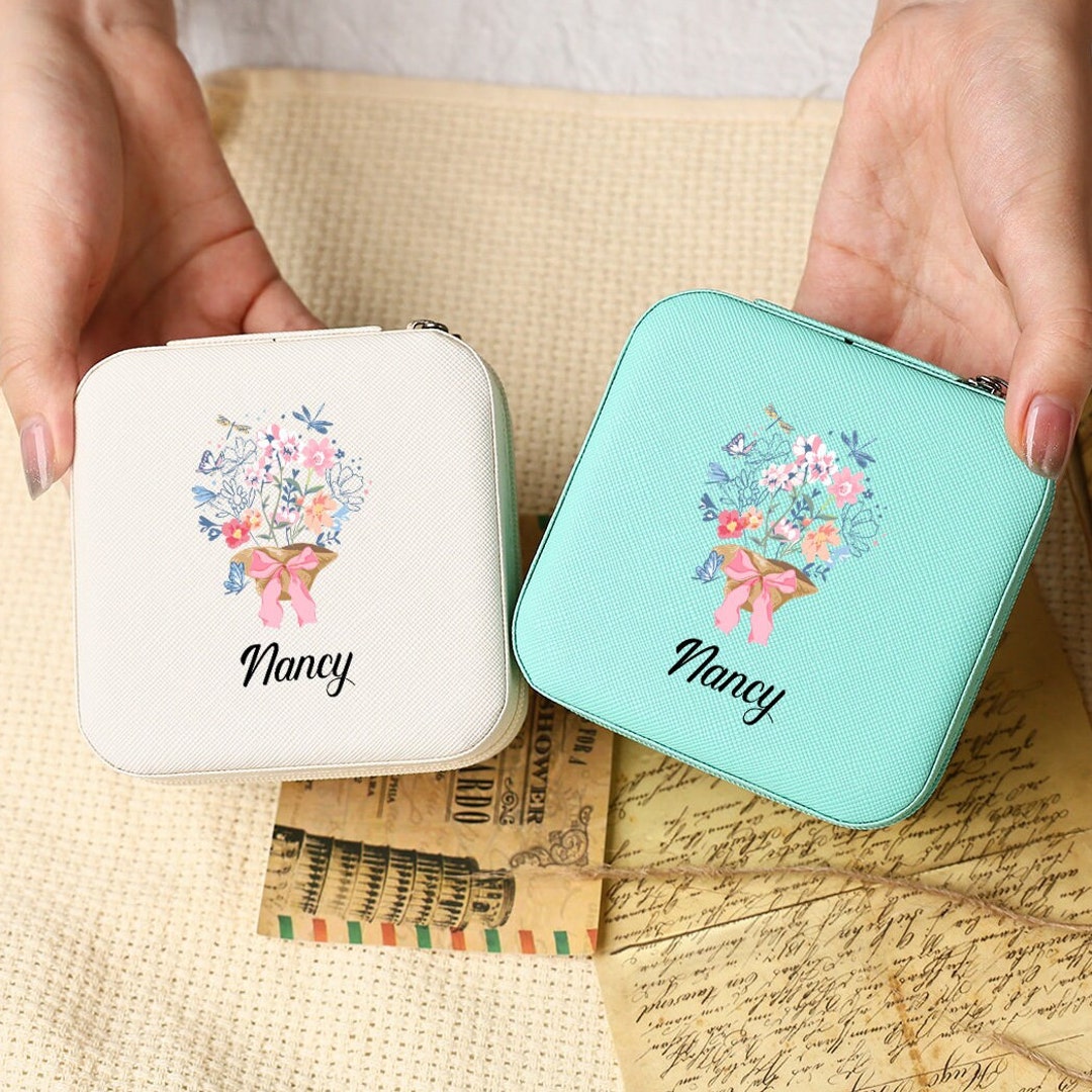 Bouquet of Flowers Custom Travel Jewelry Box With Etsy