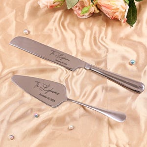 Engraved Cake Cutting Set, Cake Cutter Serving Set, Wedding Cake Set, Wedding Gift, Anniversary Keepsake, Wedding Gift For Bridal Shower