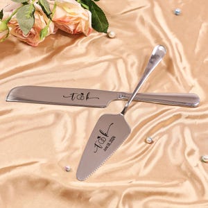 Engraved Cake Cutting Set, Cake Cutter Serving Set, Wedding Cake Set, Wedding Gift, Anniversary Keepsake, Wedding Gift For Bridal Shower