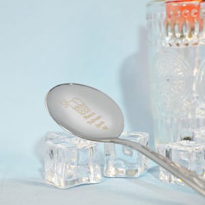 Personalisierte gravierte Löffel, Eisschaufel, Kaffeelöffel, Tafellöffel, Teelöffel, Jubiläumsgeschenk, Geschenk für sie, Eiscreme-Liebhaber