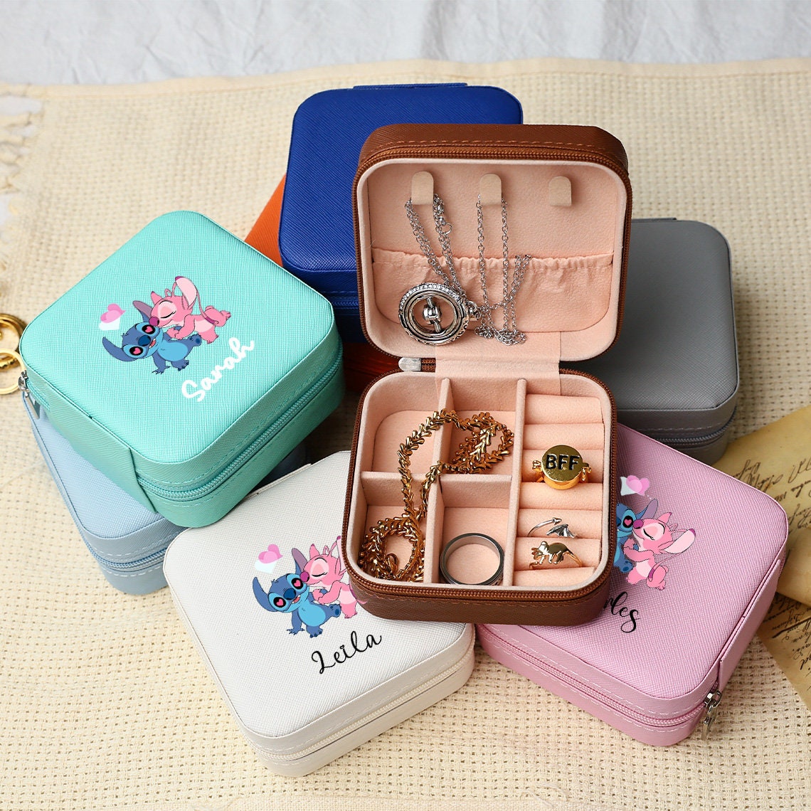 Personalised Leather Mini Jewellery Box - Shop beoneletter Storage