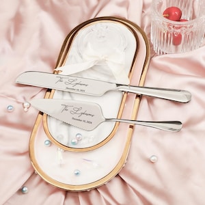 Personalized Wedding Cake Cutting Set, Cake Cutter Serving Set, Wedding Cake Set, Wedding Gift, Anniversary Keepsake, Bridal Shower Gift