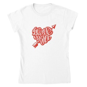 Classic Womens Crewneck T-shirt,    Personalized T-Shirt, Valentine T shirt, I Love U Shirt, Love Shirt, Valentines Day Shirt, Unisex shirt
