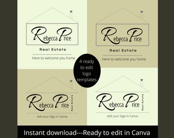 Simple Real Estate Logo Template-Editable Instant Download