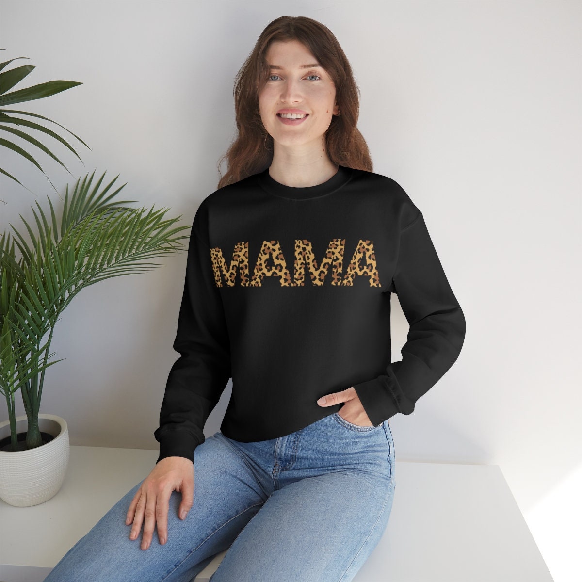 Leopard effecient Print Mama Sweatshirt