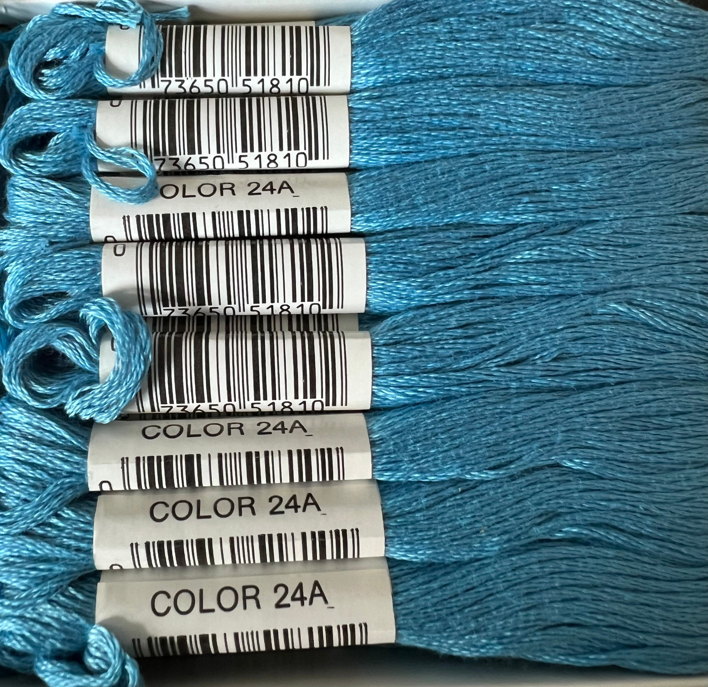 J.& P Coats Embroidery Floss -color 24A Oriental Blue - Box