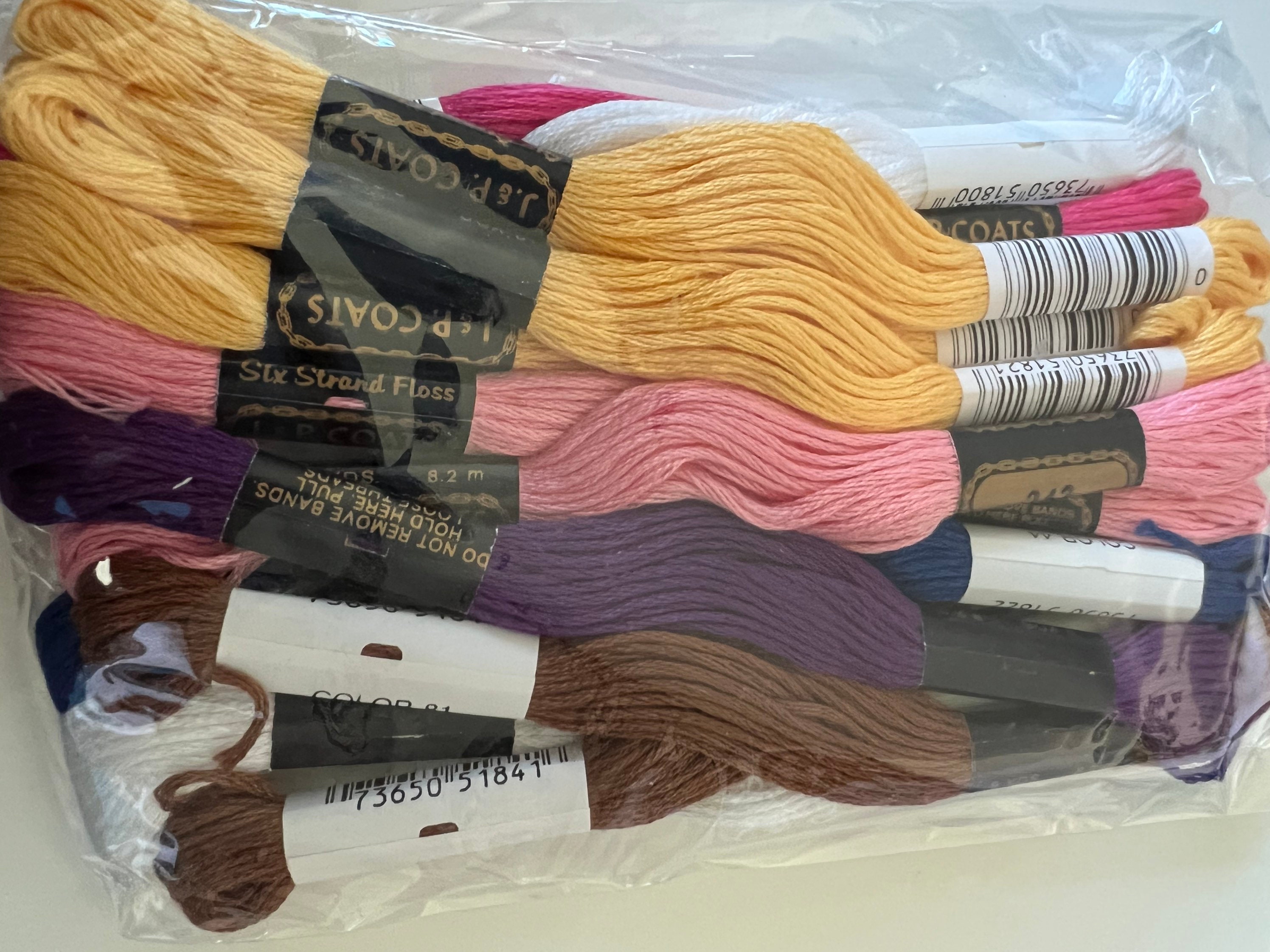 J&P Coats Embroidery Floss Grab Bag of 12 Skeins Mixed Colors Etsy