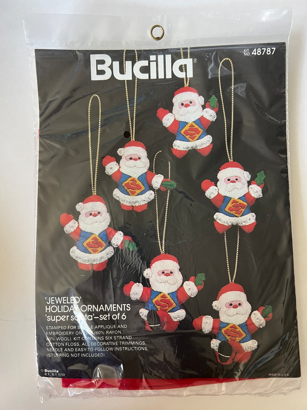 Bucilla Weihnachts Filzset - 6 Glitzer Ornamente Zum Besticken