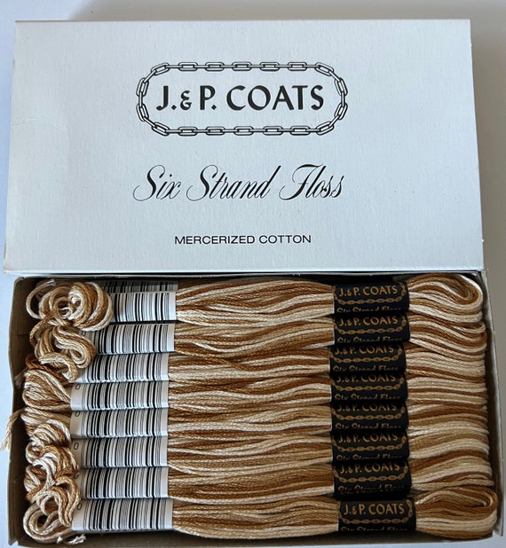 J&P Coats Variegated Embroidery Floss #192 Shaded Browns Variegated Box Of  24