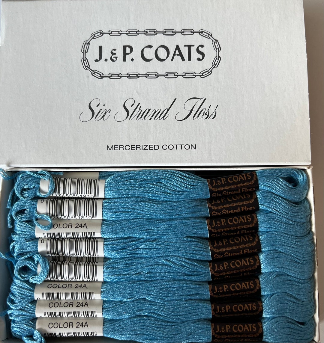 P Coats Embroidery Floss -color 24A Oriental Blue Box of 24