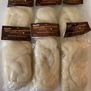 BUCILLA 100% virgin wool fleece 1 oz (28 gram) bags art 3837-6 bag lot
