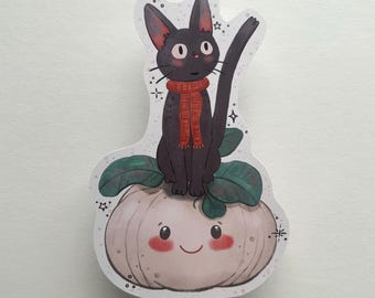Jiji Cat & Pumpkin Sticker
