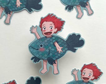 Pegatina de disfraz de pez Ponyo