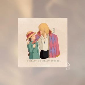 Biglietto d'auguri Il castello errante di Howl / Biglietto A Hearts A Heavy Burden / Biglietto Studio Ghibli / Biglietto d'auguri