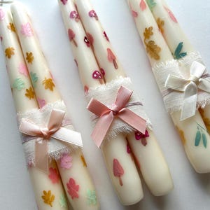 Autumn Candles | Hand Painted Autumn Candles | Taper Candles | Non-Scented Candles