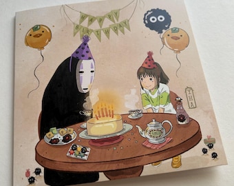 No-Face Spirited Away Birthday Card - Etsy 日本