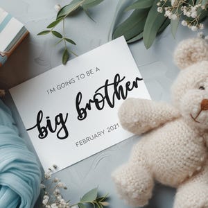 Faire-part de grossesse personnalisé Je vais être un grand frère, accessoire photo bébé 2, faire-part grand frère, bébé sur le chemin