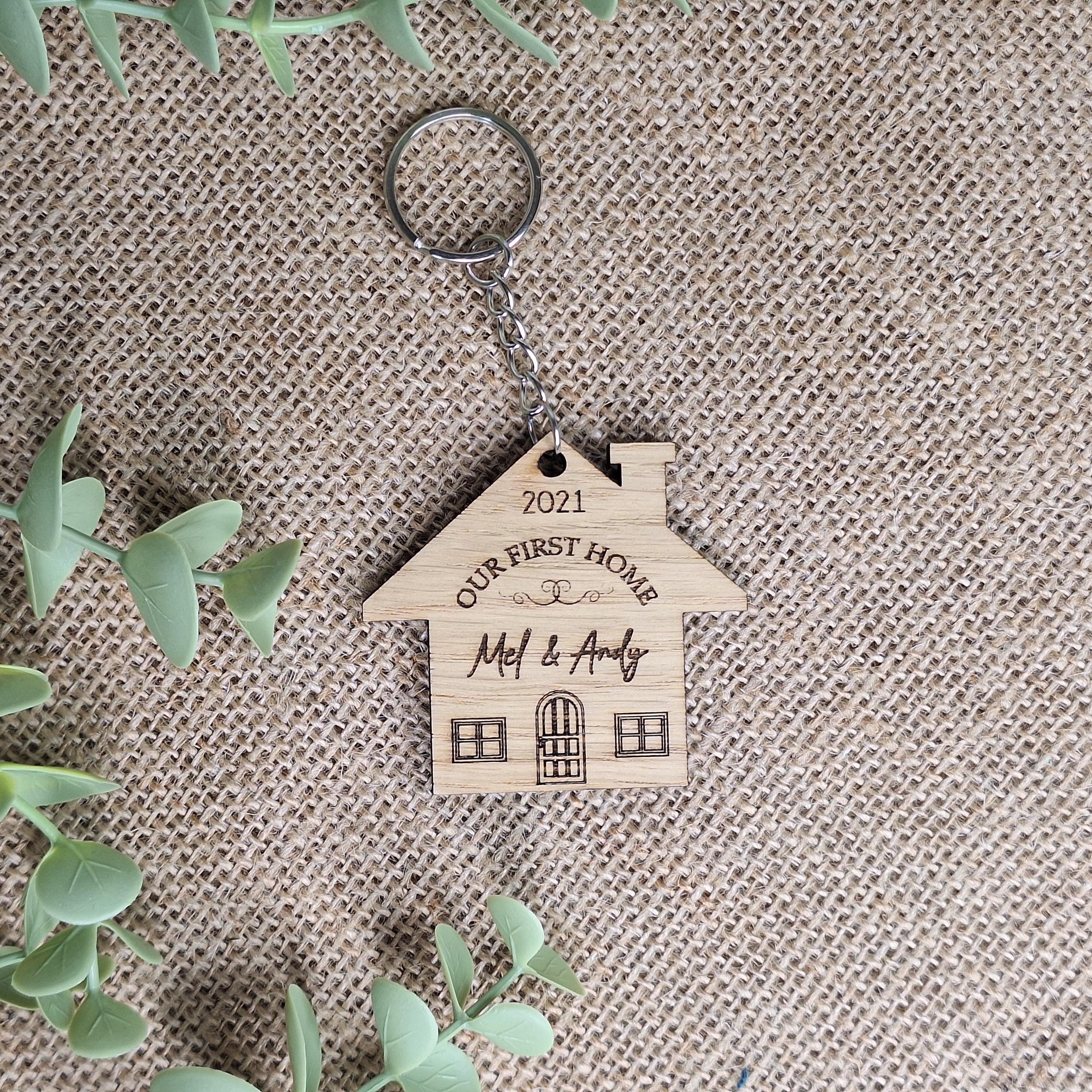 Fisrt Home Key Rings Set of 2 New Home Keyrings, Couples First Home Keyring Set ...