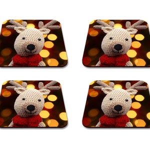 Christmas coaster, reindeer coasters, Rodney the reindeer, Xmas Coasters, Xmas Reindeer Coasters, Christmas Reindeer Coaster, Drinks