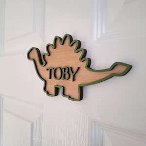 Letrero de dinosaurio para puerta, letra con nombre personalizada, letrero con nombre de dinosaurio para guardería, decoración de dormitorio de niños, regalo personalizado de dinosaurio para amantes de los dinosaurios