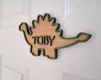 Dinosaur door sign Personalised name letter dinosaur nursery name sign boys bedroom custom dinosaur decoration gift for dinosaur lover gift