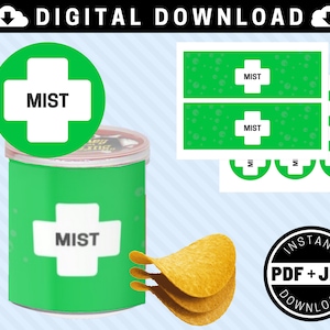 Gamer Mist Med Kit 1.3 oz Chip Printable Labels [INSTANT DOWNLOAD] - 1.3 oz / 37 g - Video Game Birthday Party Supplies - Gamer Party