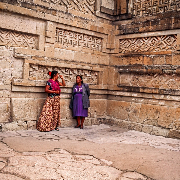 Women at Mitla - near Oaxaca, Mexico | Photography, Canvas Print, Glossy Print, Wall Decor, Wall Art, Travel