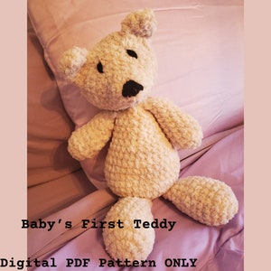 Baby&#39;s First Teddy--Crochet Pattern--PDF Download ONLY
