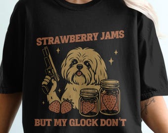 Shih Tzu PNG SVG Strawberry Jams But My Clip Don't Meme, Funny Dog Breed Digital Download, Dog Clipart, Cute Dog Sublimation Design
