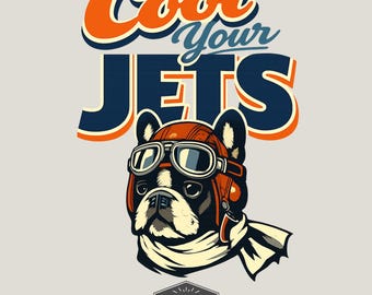 Boston Terrier PNG Cool Your Jets Retro Bostie Digital Download  Commercial Use