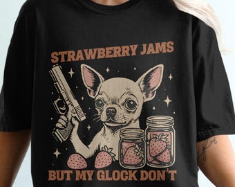 Chihuahua PNG SVG, Strawberry Jams But My Clip Don't Meme, Chihuahua Breed Digital Clipart, Tshirt Design Printable, Funny Dog Design