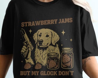 Golden Retriever PNG, Strawberry Jams But My Don't Meme Retriever SVG, Digital Download for Sublimation