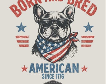 American French Bulldog PNG 4th of July Frenchie Digital Download Independence Day Commercial Use Sublimation