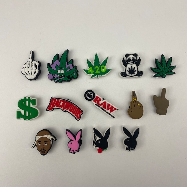 420 Shoe Charm | Charms | Marijuana Leaf | Mary Jane | Weed | Stoner Charm | Pot Head | Playboy | Backwoods | Raw